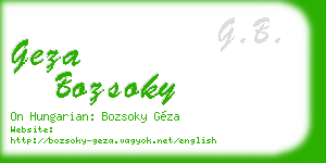 geza bozsoky business card