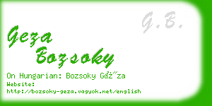 geza bozsoky business card